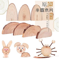 Half-Round Wood Slices for DIY Crafts, Painting, and Decorations