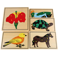 Montessori Wooden Animal Puzzle Board for Toddlers 0-3 Years