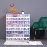 Clear Stackable Drawer Shoe Storage Box Dustproof Organizer for Closets and Dorms