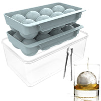 Large Sphere Ice Cube Tray with Lid for Whiskey and Cocktails, Food-Grade Silicone