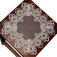 Lace Dust Cover Tablecloth for Nightstands and Small Tables, European Style Decorative Square Mat