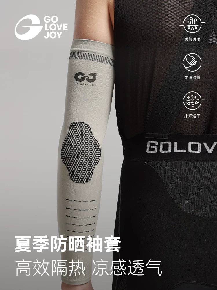 Men's Summer Sun Protection Arm Sleeves UV Protection Ice Silk Cooling Sleeves