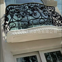 Custom Wrought Iron Outdoor/Indoor Balcony Railing, Galvanized Anti-Corrosion & Rust-Proof