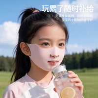 Kids' UV Protection Sun Mask with Eye Corner Coverage, Breathable Nose-Out Design for Boys and Girls