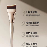 Angled Crescent Foundation Brush for Seamless Blending and Concealing