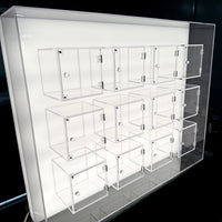 Clear Acrylic Display Case with Door for Blind Box Figures and Collectibles, Dustproof Storage Cabinet