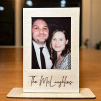 Mini Wooden Laser Engraved Photo Frame for Desktop Display