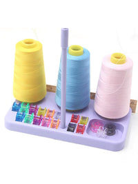 Portable Three-Thread Spool Stand for Old-Fashioned Household Sewing Machines - No Fixing Required, Plastic Anti-Tangle Large Spool Holder