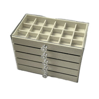 5-Layer PET Transparent Drawer Jewelry Organizer for Earrings Necklaces Rings