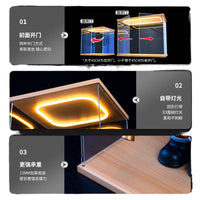 Acrylic Display Case with LED Lights for Building Blocks, Action Figures, and Model Kits - Dustproof Storage Box