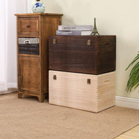 Thickened Solid Wood Storage Bench with Seating, Rectangular Vintage Large Wooden Storage Box for Home
