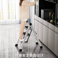 Folding 4-Step Ladder Stool, Heavy-Duty Carbon Steel, Portable Multi-Functional A-Frame Step Stool for Home Use