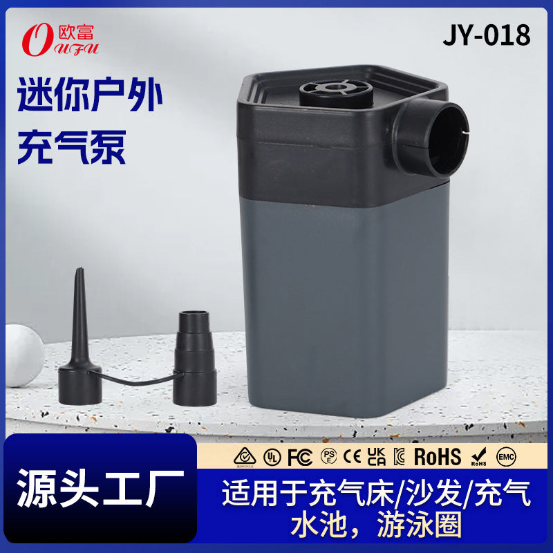 Portable Electric Air Pump for Inflatable Beds, Camping, and Pool Floats - Cordless Rechargeable