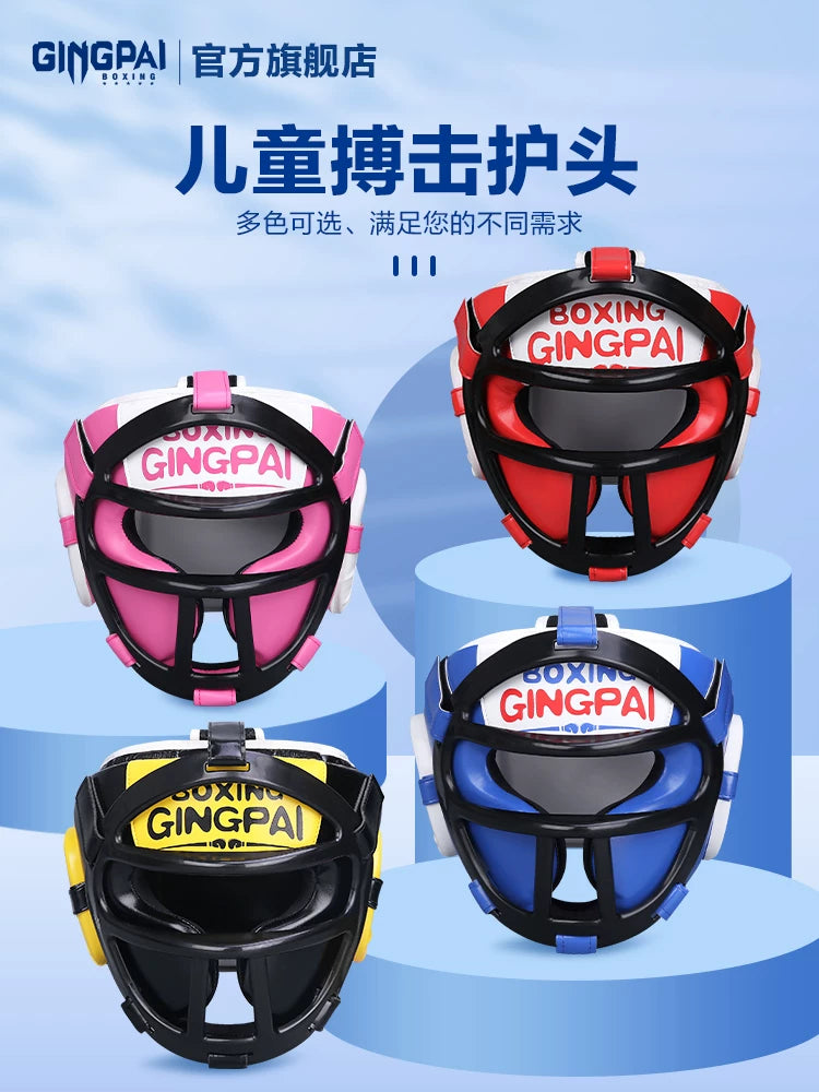 Boxing Headgear with Face Mask for Adults and Kids, Muay Thai Taekwondo Training Head Protector