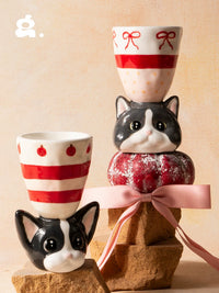 CONGSTUDIO Cute Cat Ceramic Mug Wine Glass Creative Cartoon Gift