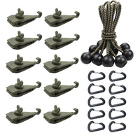 Outdoor Camping Windproof Tent Clips with Spiral Nylon Tarp Clamps and Rope Buckles