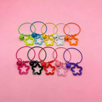 Acrylic Star Bell Keychain with Steel Wire Ring for Bags