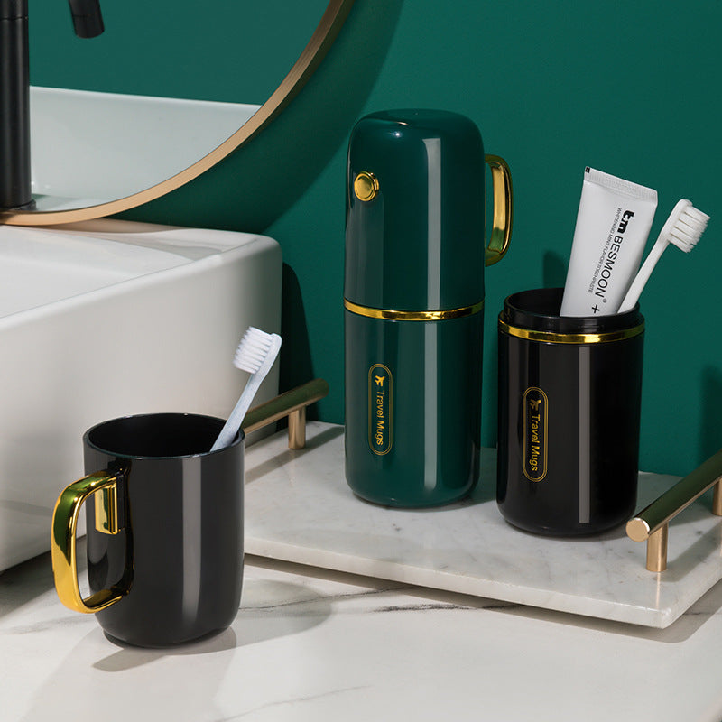 Portable Travel Toothbrush Holder and Mouthwash Cup Set