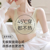 Women's Seamless Wireless Bralette with Wide Straps, Anti-Sagging, Thin Summer Comfort