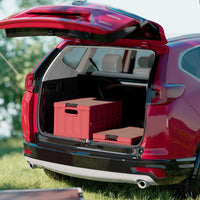 Multifunctional Foldable Camping Storage Box with Wooden Lid, Waterproof Car Trunk Organizer