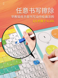 Magnetic Fraction Learning Set for Elementary Math, Fraction Recognition and Operations Demonstrator