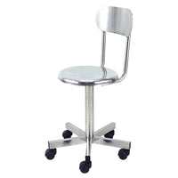 304 Stainless Steel Swivel Adjustable Stool with Wheels for Lab, Medical, Office Use