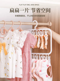 Baby Clothes Drying Rack with Multiple Clips, Foldable Laundry Hanger for Socks Underwear