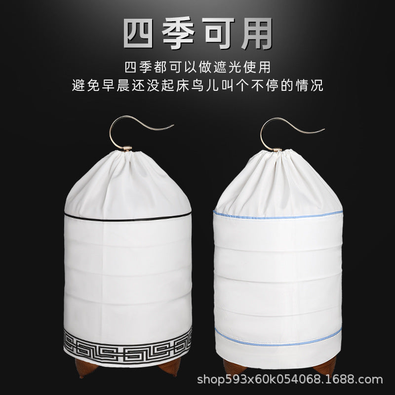 Double-Layer White Bird Cage Cover for Guangxi Style Cages, Anti-Head-Up Design