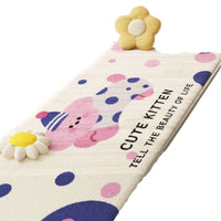 Cute Pet-Themed Faux Cashmere Absorbent Non-Slip Floor Mat for Balcony, Bay Window, Tatami