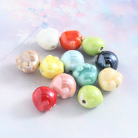 Candy Color Plated Bear Paw Ceramic Beads for DIY Jewelry Making