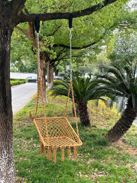 Indoor Outdoor Foldable Square Hanging Chair Swing Hammock for Balcony and Entertainment Farms