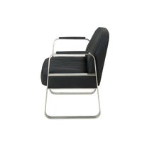 Barber Salon Chair with Stainless Steel Armrests, Ergonomic Design for Hair Styling and Perming