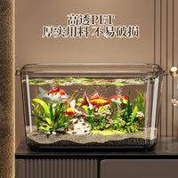 Desktop Aquarium Fish Tank for Goldfish and Turtles, Small Household Ecological Tank, Anti-fall and Durable