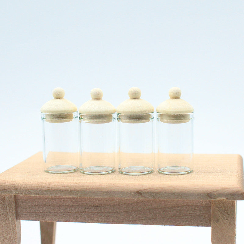 Dollhouse Miniature Corked Glass Jars Set for Storage and Display