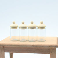 Dollhouse Miniature Corked Glass Jars Set for Storage and Display
