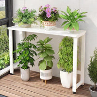 Outdoor Rustproof Iron Plant Stand for Balcony and Patio, AC Unit Cover Shelf, Garden Display Rack