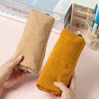 2024 New Retro Corduroy Solid Color Pencil Case for High School Students