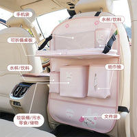 Cute Car Seat Back Organizer Bag with Trash Can Function - Multi-functional Storage for Vehicles