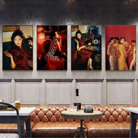 Vintage Shanghai Cheongsam Beauty Wall Art for Restaurant Bar Decor