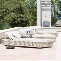 Outdoor Rattan Woven Aluminum Chaise Lounge for Poolside & Resort