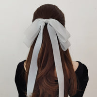 Elegant Organza Bow Hair Clip with Long Streamers, Chinese Style Sweet Hair Accessory