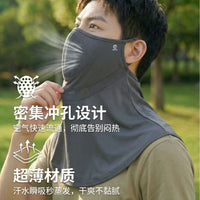 Ice Silk Sun Protection Face Mask with Neck and Shoulder Cover for Summer Outdoor Cycling, UV Protection, Breathable Mesh