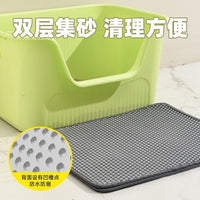 Double-Layer EVA Cat Litter Mat with Anti-Tracking & Splash-Proof Design