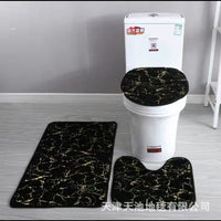 Faux Rabbit Fur Bathroom Mat Set - Non-Slip, Absorbent, Easy Clean