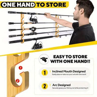 Wooden Wall-Mounted Hat Rack for Baseball Caps and Clothes, 5-Tier Storage Organizer