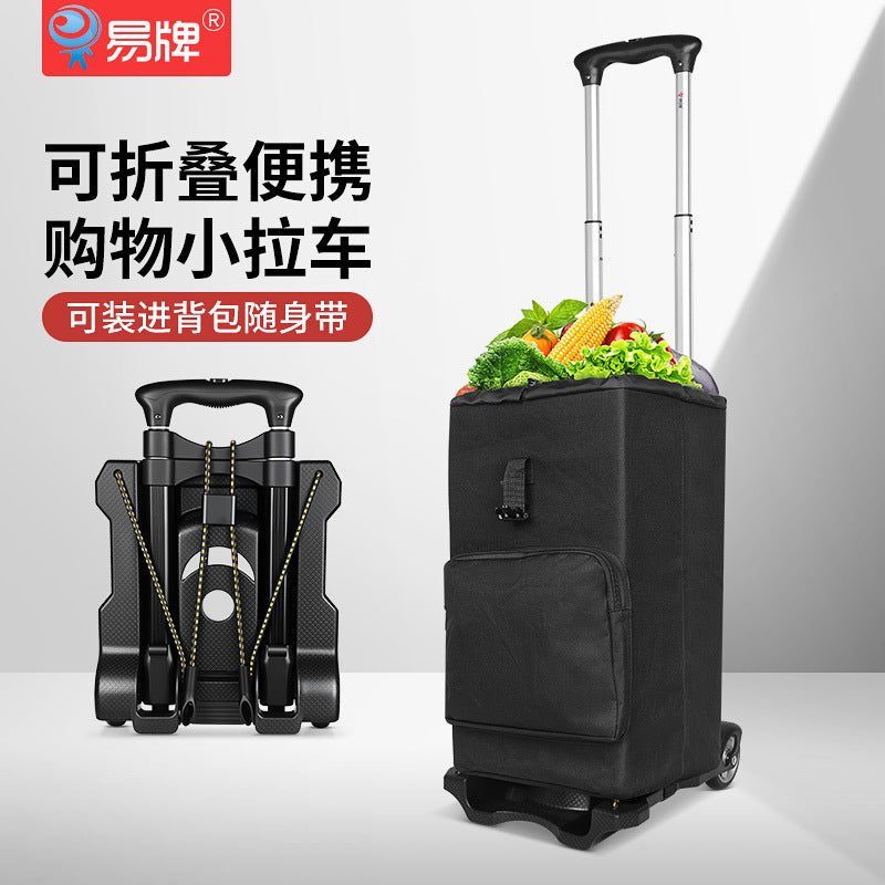 Foldable Lightweight Shopping Cart with Wheels, Portable Grocery Utility Cart