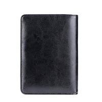 RFID Blocking Genuine Leather Long Passport Holder Wallet with Multiple Card Slots