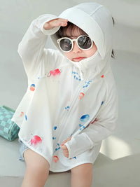 Kids' Ice Silk Sun Protection Hoodie for Girls - Lightweight Summer Cooling Cape
