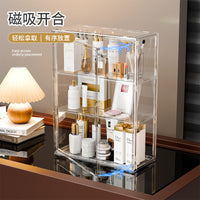 Wall-Mounted Dustproof Cosmetic Organizer with Multi-Layer Storage for Bathroom and Vanity