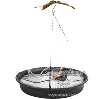 Hanging Bird Bath & Feeder for Garden & Outdoor Use, Iron Art Design